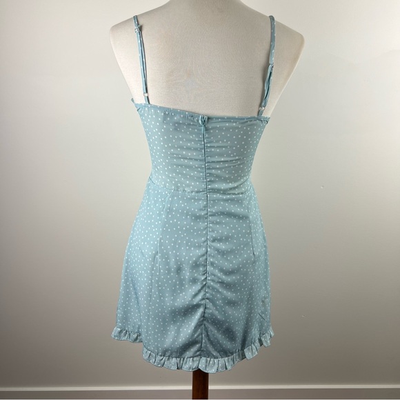 Kittenish Polka Dot Cutout Dress in Light Blue, Medium - Picture 4 of 13
